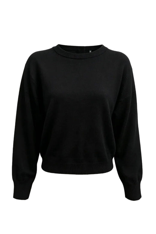 Valentin Studio - Stribe Button Knit Ch171077b - Black Strikbluser 