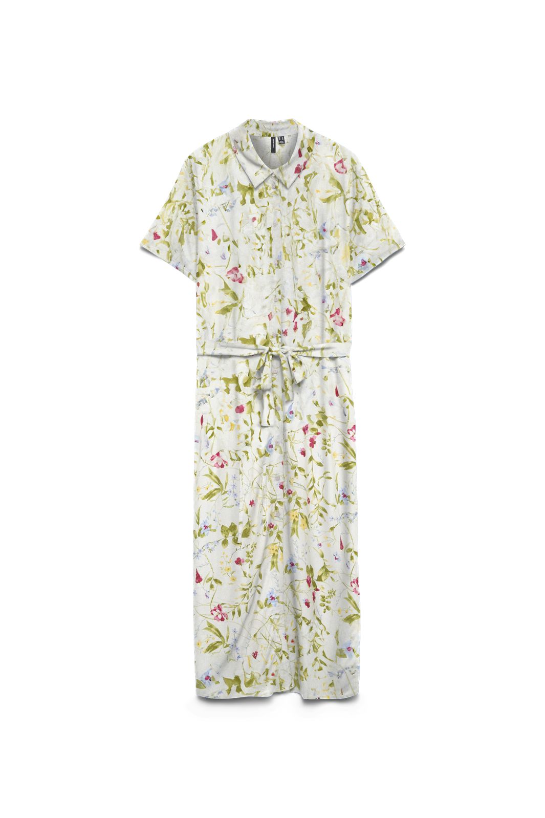 Vero Moda - Vmeasy Joy S/S Long Shirt Dress - 5068868 Snow White Phoebe Pink