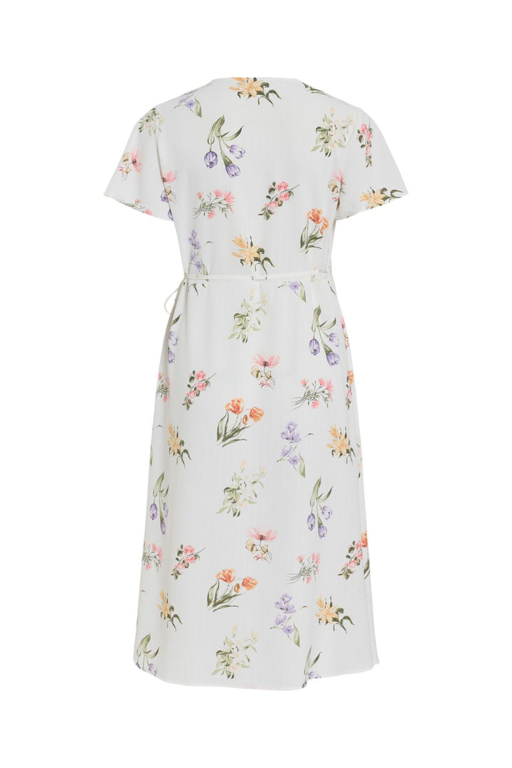 Vila - Vilovie S/S Wrap Midi Dress - 4777771 Snow White Fir