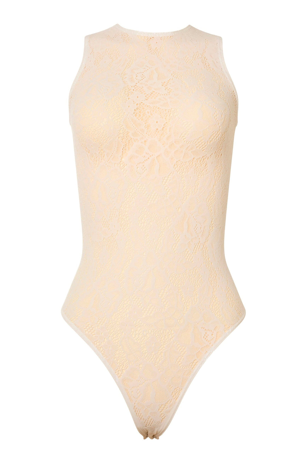 Wolford - Infinite Rose Net String Body 79349 - 1168 Whipped Cream Bodystockings 
