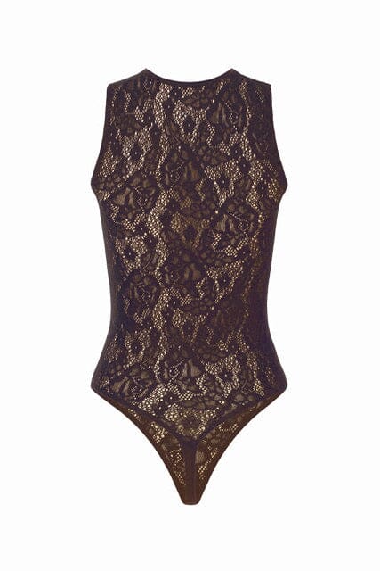 Wolford - Infinite Rose Net String Body 79349 - 4870 Dark Wood Bodystockings 