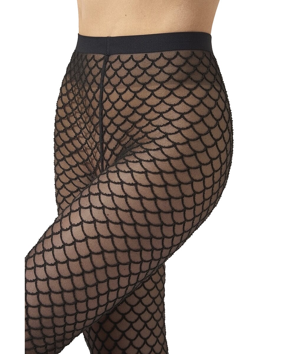 Wolford - Wdvelvet Net Illusion Tights17650 - 9180 Black/black Strømpebukser 