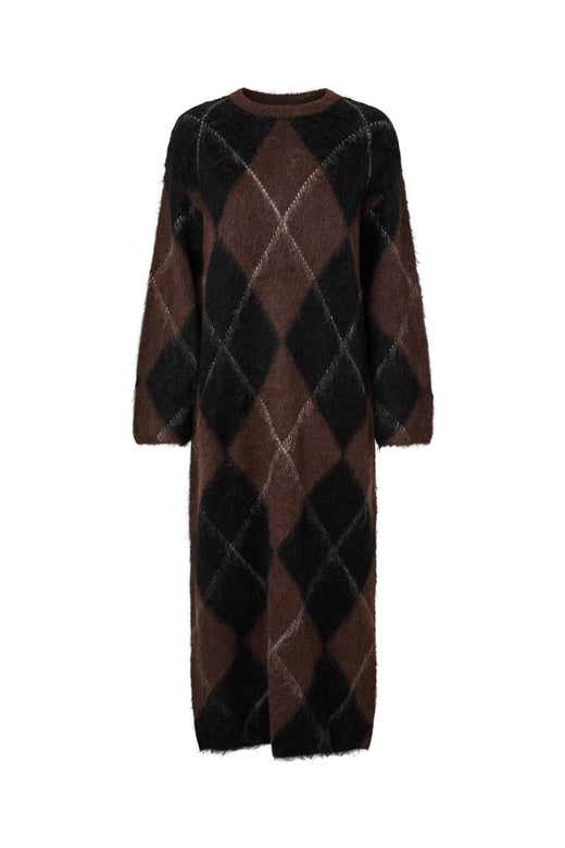 YAS - Yasargy Ls Long Mohair Blend Knit Dress - 5121390 Carafe Black Bean W Pristine Line