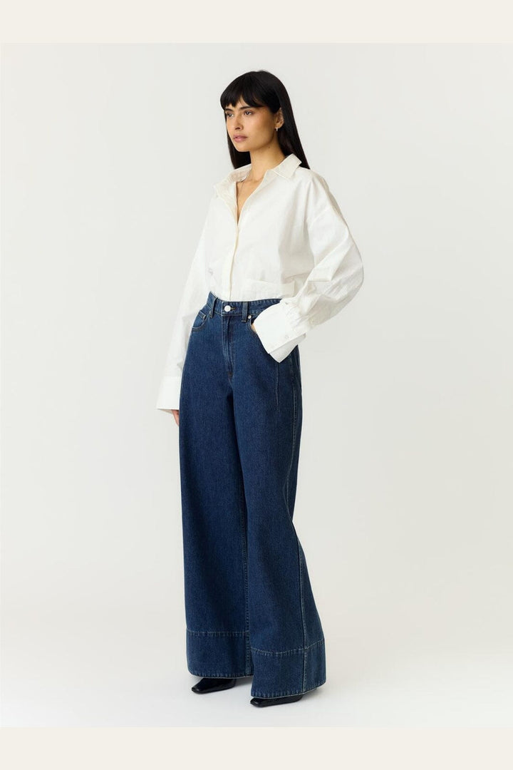 YAS - Yasbea High Hem Wide Jeans - 5127159 Medium Blue Denim