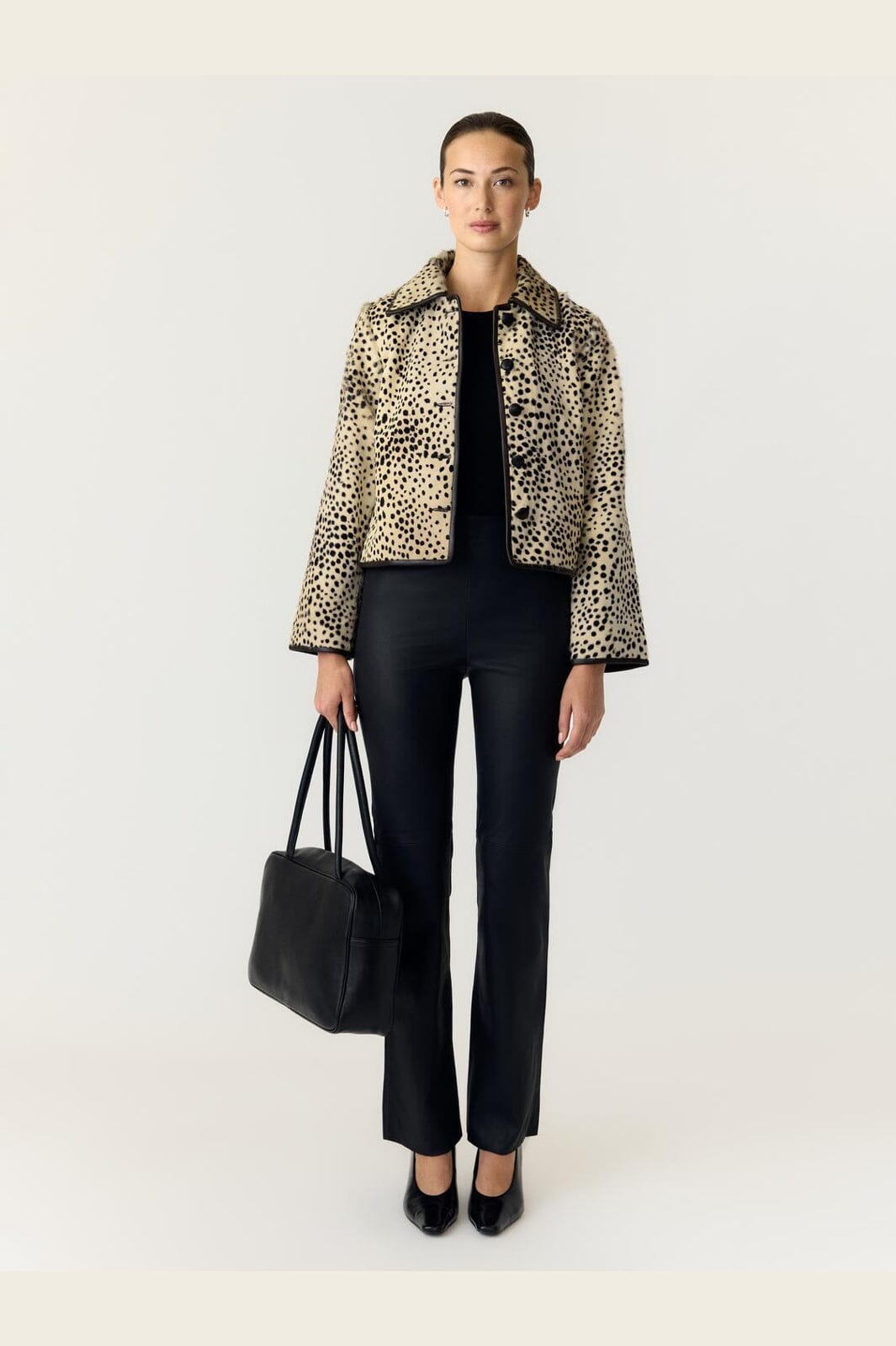 YAS - Yascheemi Ls Leather Jacket - 5217206 Sea Pearl Cheemi Print
