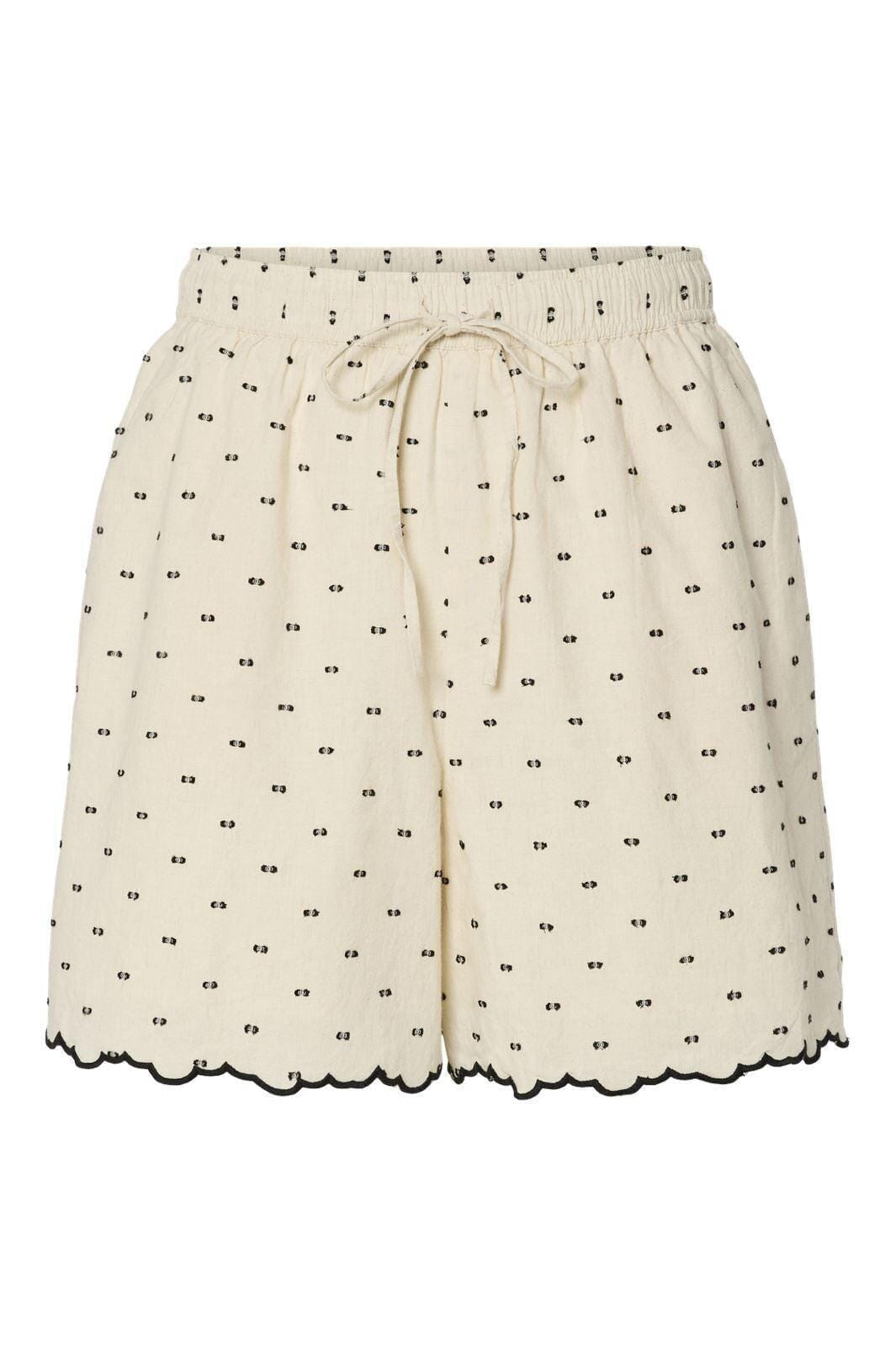 Y.A.S - Yasdobby Shorts - 4693518 Gardenia Black Dobby Dots