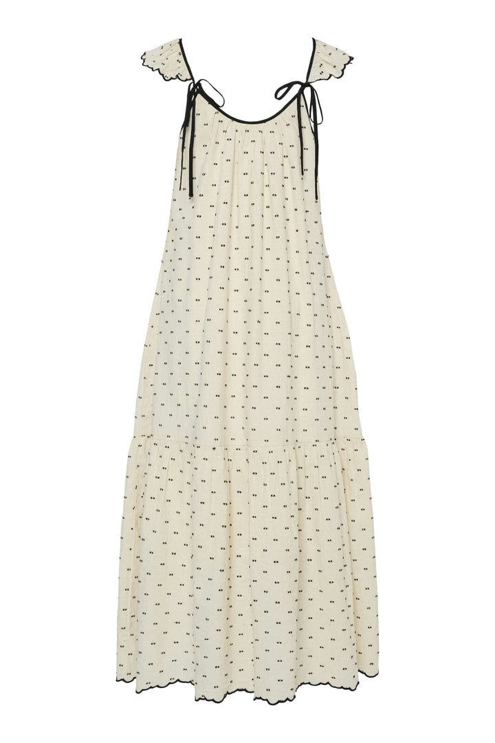 Y.A.S - Yasdobby Sl Ankle Dress - 4693522 Gardenia Black Dobby Dots