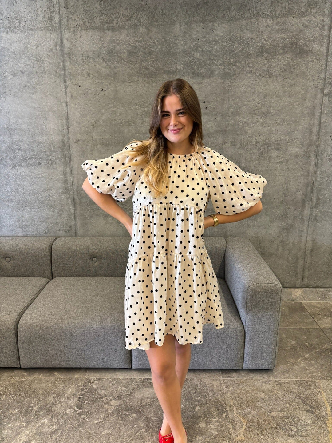 Y.A.S - Yasdottish Ss Dress Pb - 4800765 Sandshell Dottish Aop Kjoler 