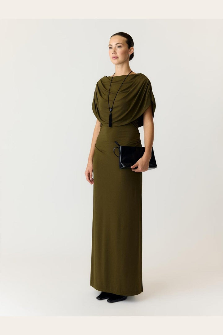 YAS - Yasdrala Cape Maxi Dress - 5244115 Dark Olive