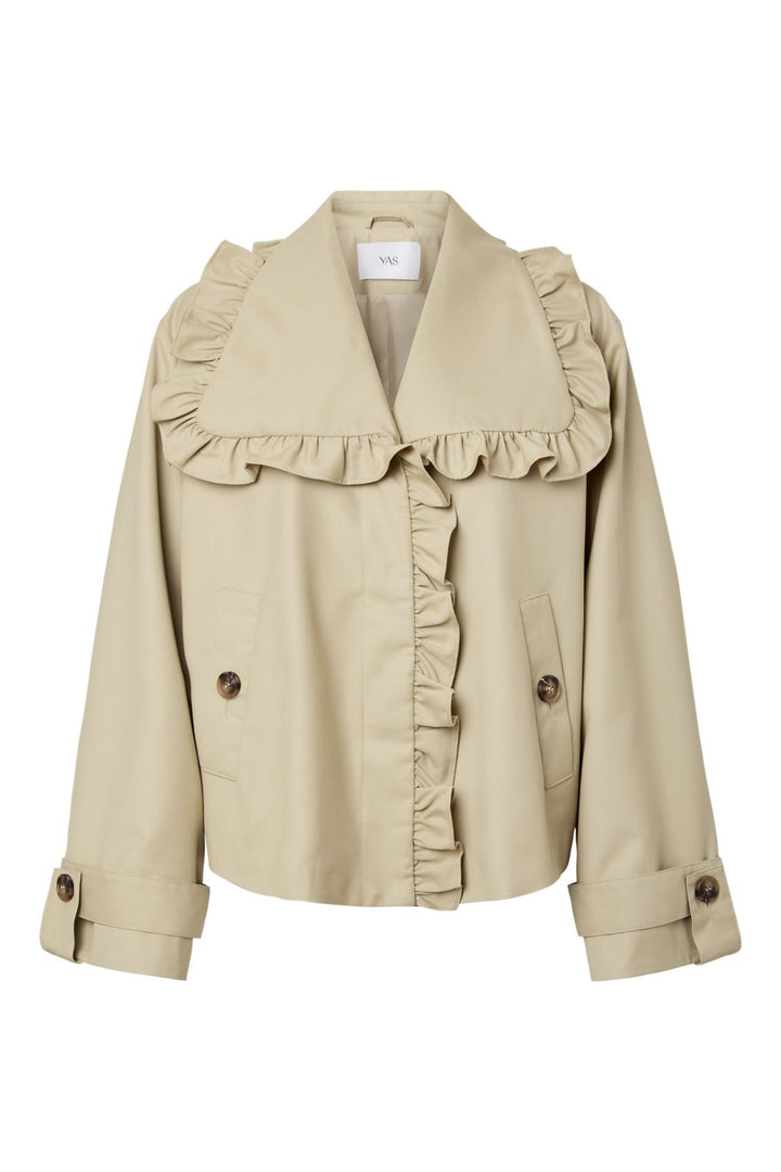 YAS - Yaselsana Ls Short Trenchcoat - 4801258 Travertine