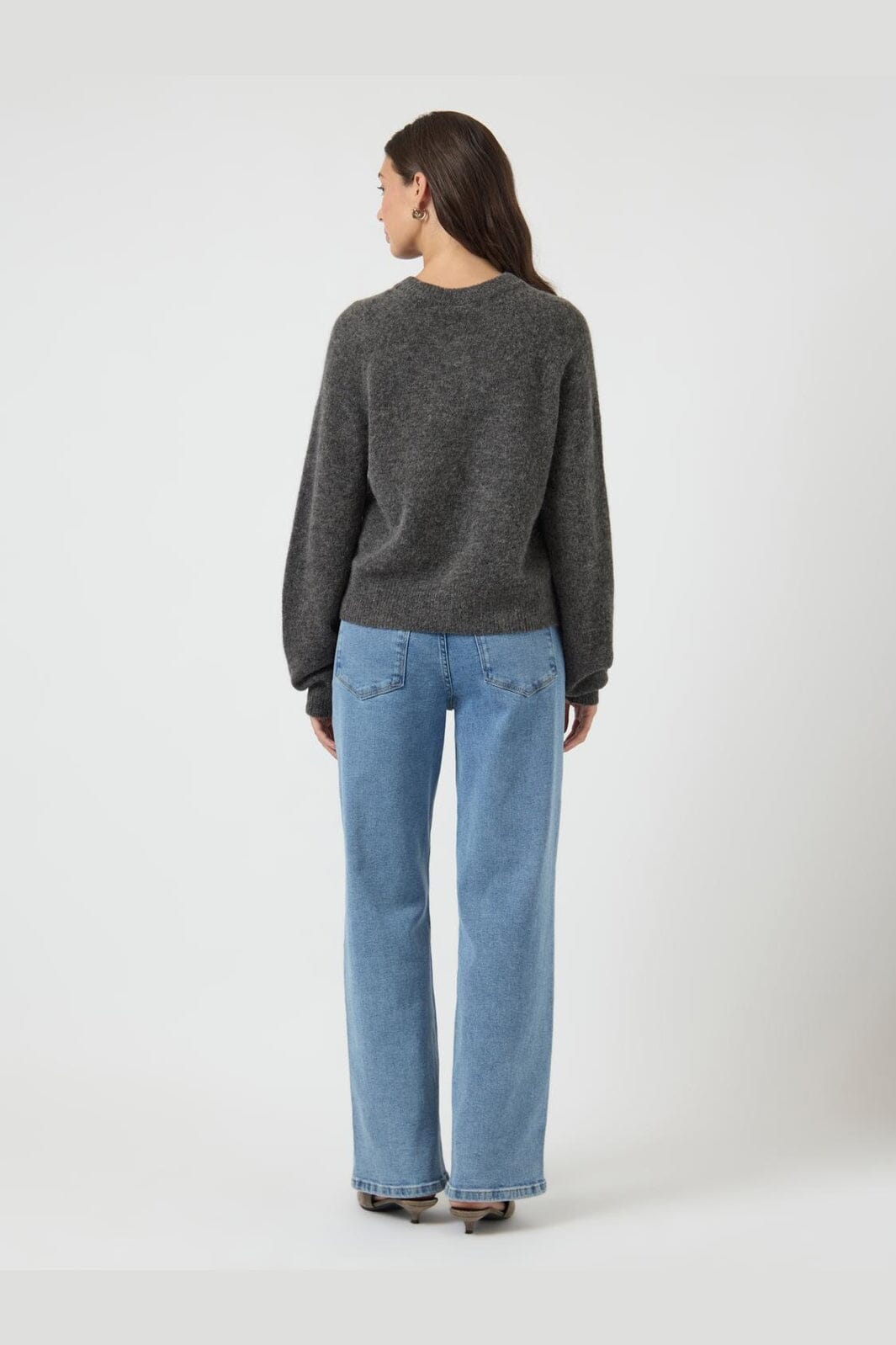 YAS - Yasjohi Ls Wool Blend Cardigan - 4972530 Medium Grey Melange