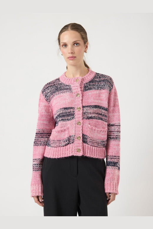 YAS - Yasmayla Ls Knit Cardigan - 4946183 Moonlite Mauve Mayla Stripes