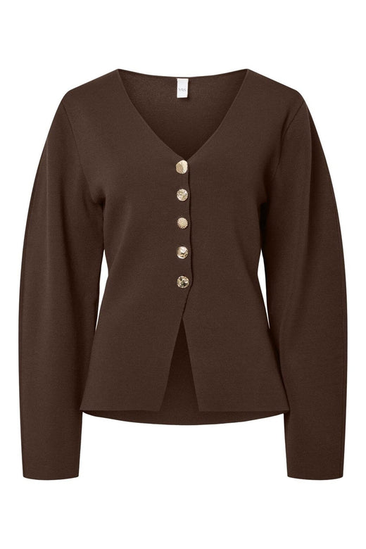 Y.A.S - Yasmikkala Ls Knit Cardigan - 5090994 Chocolate Brown