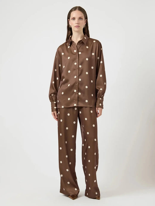YAS - Yaspella Pant - 5084732 Pinecone Ecru Dots Bukser 