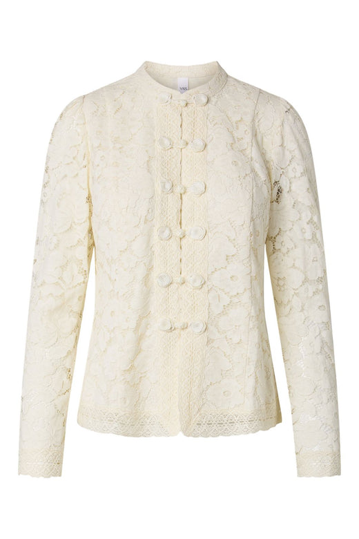 YAS - Yaspolina Ls Lace Shirt Story - 5203010 Pristine