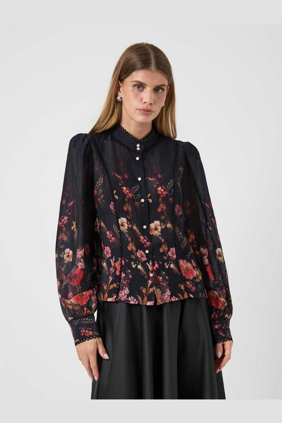 YAS - Yasromantica Ls Shirt - 4850512 Black Romantica Aop