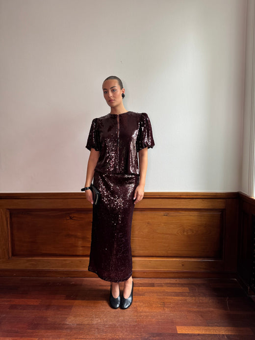 YAS - Yasroyalina Hmw Sequin Ankle Skirt -Show - 4845878 Port Royale W Sequins Nederdele 