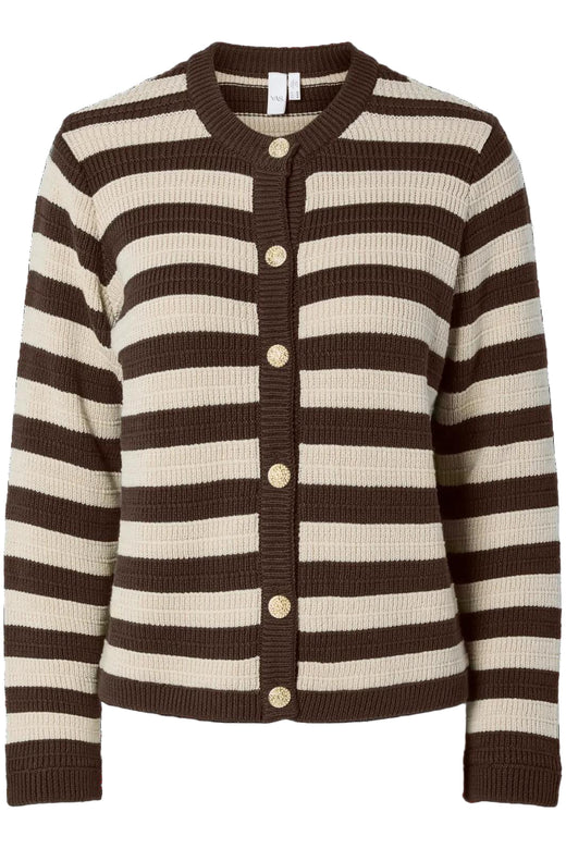 Y.A.S - Yassironi Ls Knit Cardigan - 4961531 Chocolate Brown Cardigans 