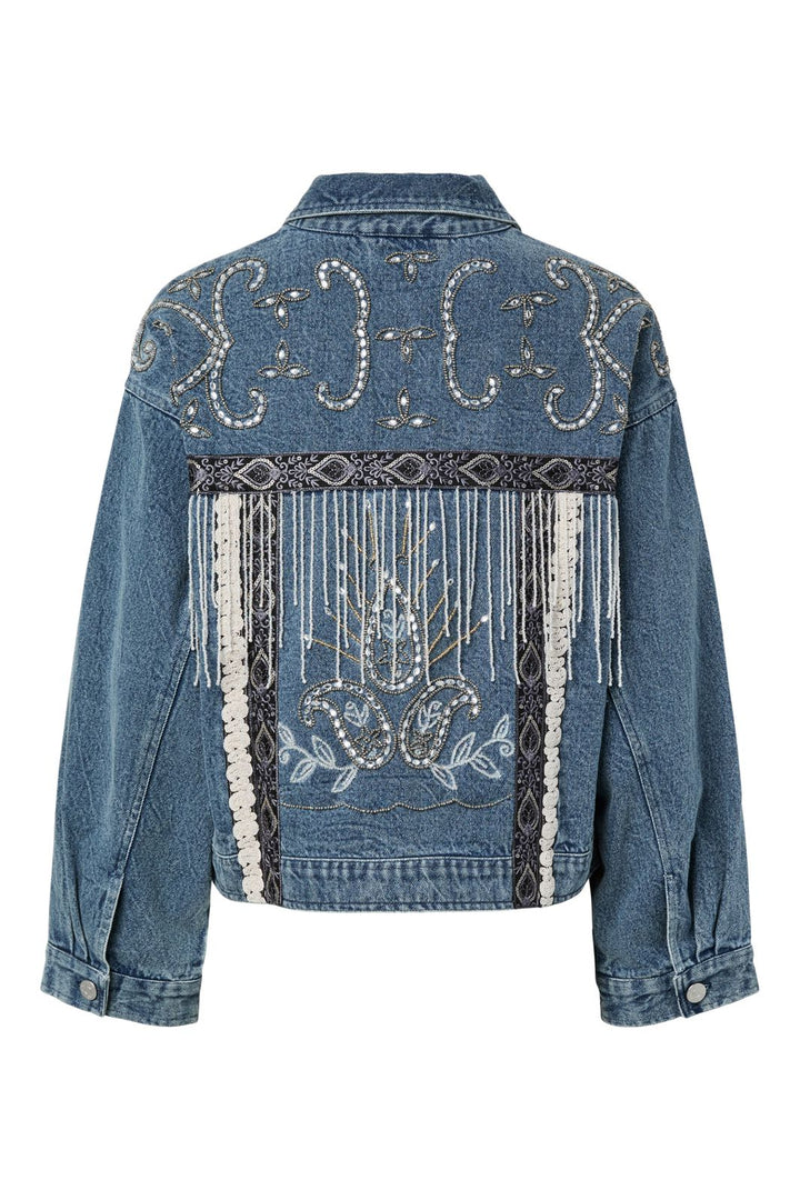 YAS - Yasvision Ls Denim Emb Jacket Fest - 5059154 Light Blue Denim